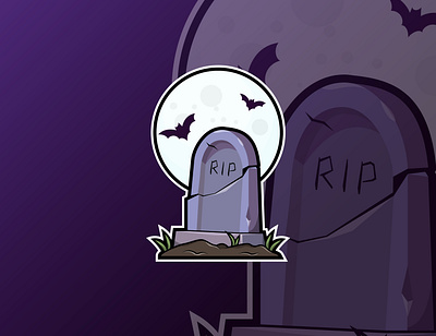 Gravestone design esport gamer gaming gaming logo halloween illustration logo mascot twitch twitch logo