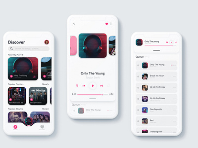 Music app ui ux design concept