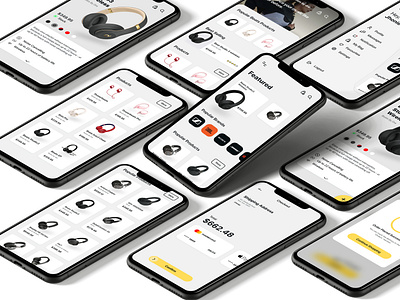 Headphone ecommerce app design concept