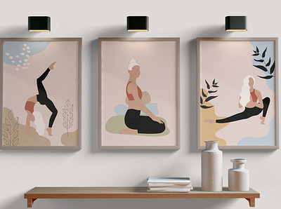 Yoga - Graphics Collection abstraction collection creative design fitness girl graphic design graphics health illustration instagram instagram template social media yoga pose