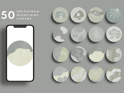 Isla - Insta Highlight Covers abstraction covers creative design flower highlight story covers highlight story covers illustration instagram story covers