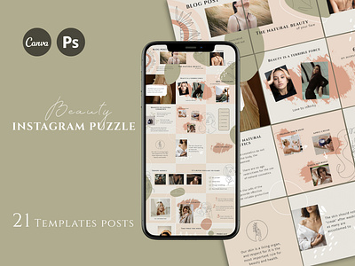 Puzzle beauty Instagram CANVA&PSD