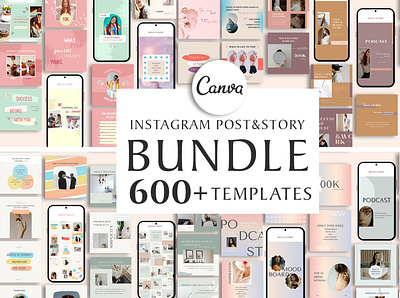 Instagram Templates Bundle | CANVA bundle canva templates creative design graphic design instagram instagram template post design psychology social media template