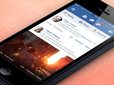 Facebook Newsfeed iOS 7 facebook ios 7 mock up newsfeed
