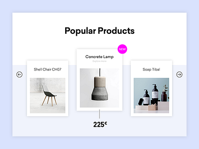 Simple Product-Slider ecommerce interior minimal shop webdesign