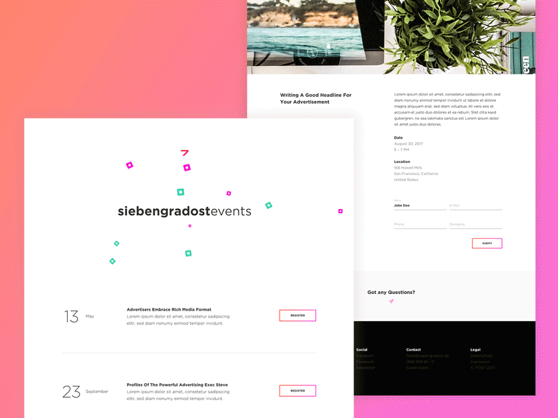 Event Website Design clean eventpage flat minimal webdesign website