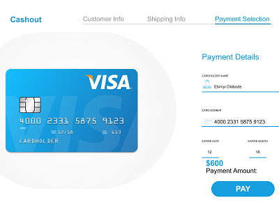 Visa Payment design minimal ui challange ui design webdesign