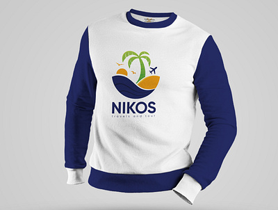 Nikos Blue Shirt Design branding color graphic design minimal tshirt