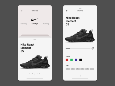 Nike Men Shoe App app design minimal product design screen ui ui challange ui design uiux