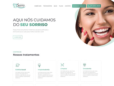 Clinica Sorrir clinic dentist dentista design figma green minimal site site design ui ui design ux web website