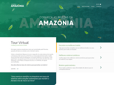 Portal Amazônia amazonia branding design figma green jungle minimal nature redesign site site design ui design ux web website