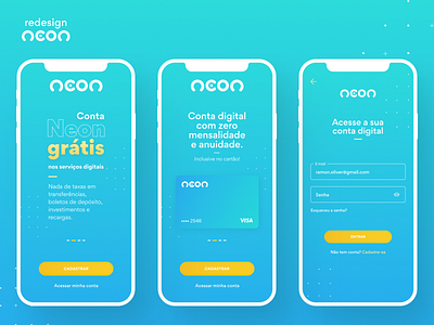 Neon App - Redesign app bank blue design figma neon site ui ui design ux ux app