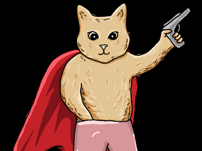 Superhero cat animal cat illusrration design