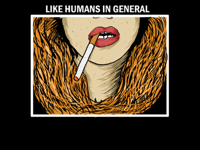 Ladies smoke illustration clothing apparel