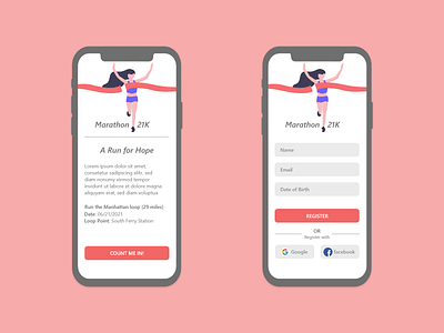 Daily UI Challenge 001 - Marathon Contest Registration