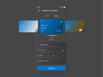 Daily UI Challenge 002 - Credit Card Checkout Neumorphism