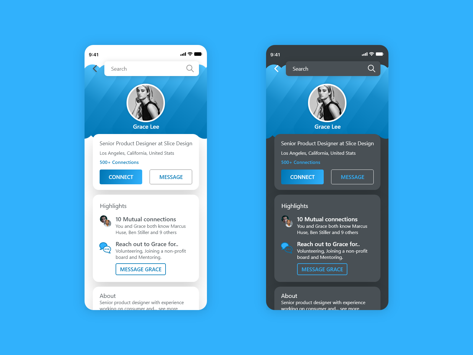 Daily UI Challenge 006 - User profile screen - Linkedin by Darshan ...