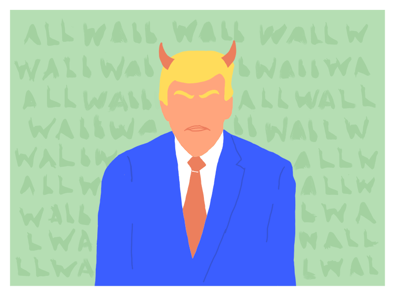 Devil Trump illustration character debut editorial illustration flat illustration trump