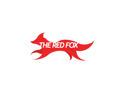 The Red Fox achieve and branding design fox graphic left logo red running towards work