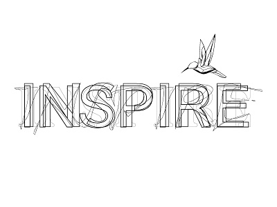 Inspire art bird creativity design flying graphic illustration inspiration inspire line typography