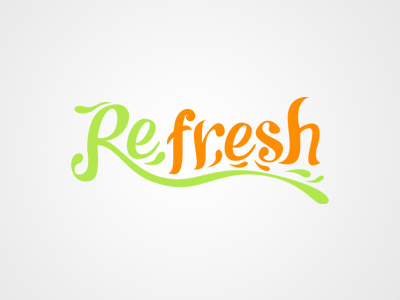 Refresh English Logo brand design english fresh fruit graphic juice kiwi logo natural orange refresh