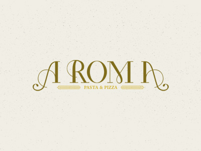 A Rom A Pasta & Pizza Restaurant aroma brand design food graphic italian logo lounge pasta pizza roma rome