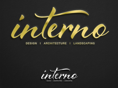 Interno architecture brand design gold handwriting interior landscaping logo logotype silver swash typography