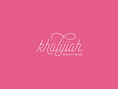 Khalijiah Boutique boutique brand branding colour feminine freehand lines logo magenta pink swash waves