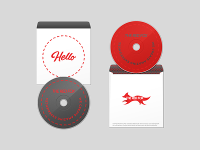 The Red Fox CD brand branding creative creativity design fox graphic grey logo red stationary typography