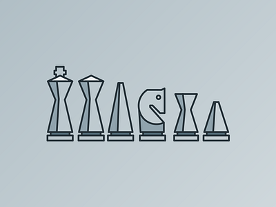 Simple Chess Set chess grey icon illustration line set simple simplicity