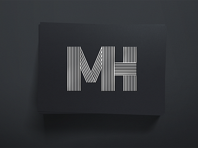 MH initials black design lines logo monogram silver simple