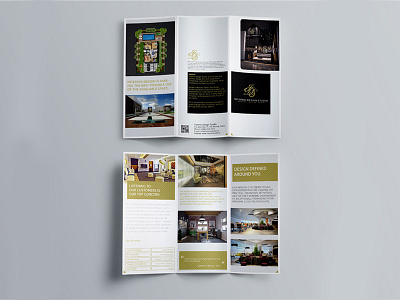 Leaflet. black brochure composition design flyer gold leaflet print trifold