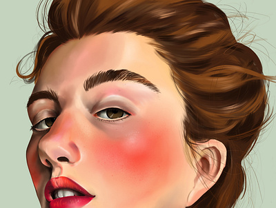 Rouge art face girl illustration portrait procreate