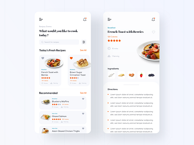 Daily Recipe App cook cooking daily recipe dailyui food food app food recipe mobile app design mobile ui recipe ui ux uidesign uiux uiux design