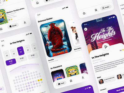 Movie Tickets App booking calendar cinema mobile app design mobile ui movie movie app movie poster movie ticket movies theatre tickets ui ux uidesign uiux uiux design uiuxdesign