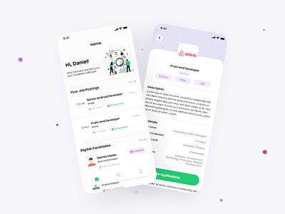 Recruitment App airbnb find job google hr hr app hr software illustration job app job find jobs recruit recruiter recruiting recruitment app search uidesign uiux uiuxdesign