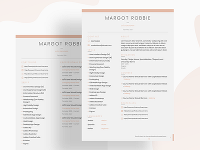 Resume Template design illustration portfolio resume resume cv uidesign uiux design