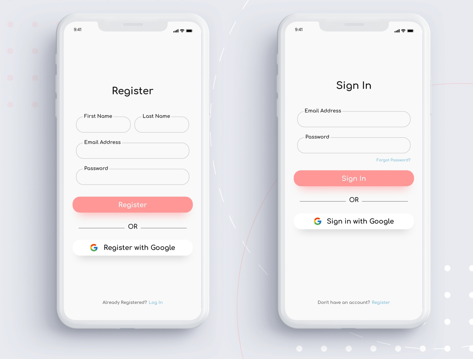 Sign in & Register UI by Hend Elgohary on Dribbble