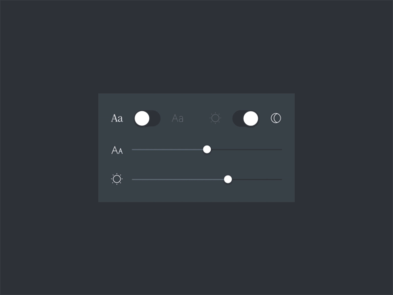 Typography Panel animation dark ios light panel principle prototype switch toggle typography