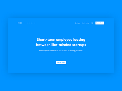 Pinch Landing Page blue gilroy hero interface landing page ui ux website