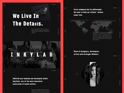 Dark web design : inkylab about page