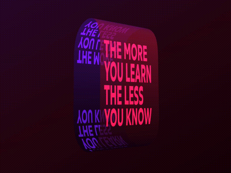 The more you learn, the less you know. 3d animation coding glsl javascript kinetictypography loop oval shader threejs webgl