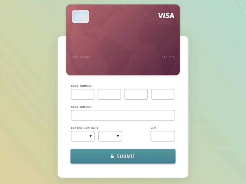 Credit Card Checkout - DailyUI #002 002 animation codepen credit card checkout dailyui freebie