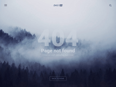 404 Page - DailyUI #008 404 codepen dailyui fog page not found parallax