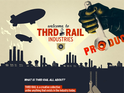 Thrd Rail site - old parallax design branding creative direction illustration one page parallax web design