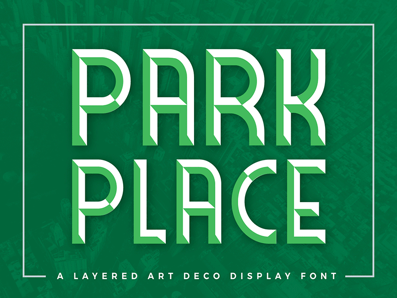 Park Place Layered Font Pair art deco font layered font typography
