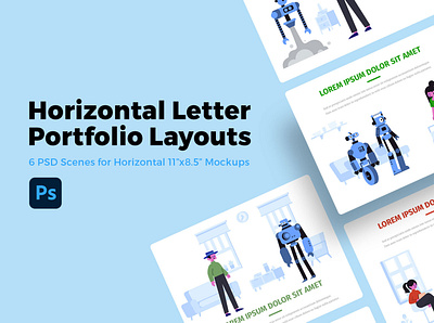 Horizontal Letter Portfolio Layout PSDs branding design layout portfolio thumb thumbnail ui