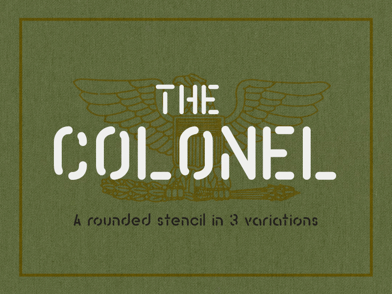 The Colonel Stencil Font font font design font family military stencil stencil font typography