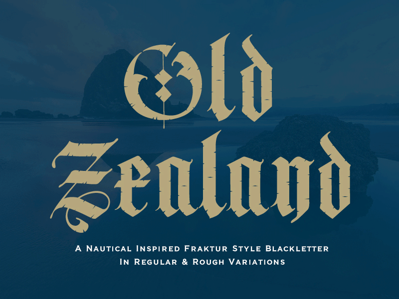 Old Zealand blackletter font nautical old english