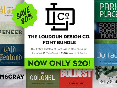 The LDCo Shop Font Bundle blackletter bundle deal discount display font rounded sale sans serif slab serif typeface typography